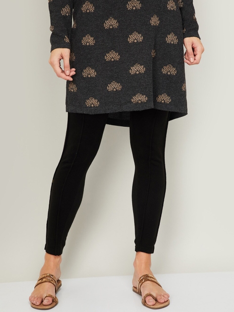 

Melange by Lifestyle Women Black Solid Ankle-Length Leggings