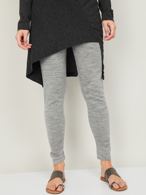 

Melange by Lifestyle Women Grey Solid Ankle-Length Leggings