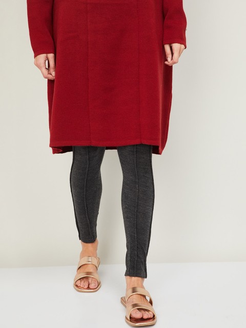 

Melange by Lifestyle Women Grey Melange Ankle-Length Leggings