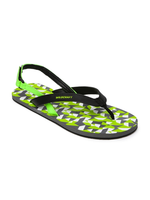 

Wildcraft Men Black & Fluorescent Green Printed Sela Flip Flops