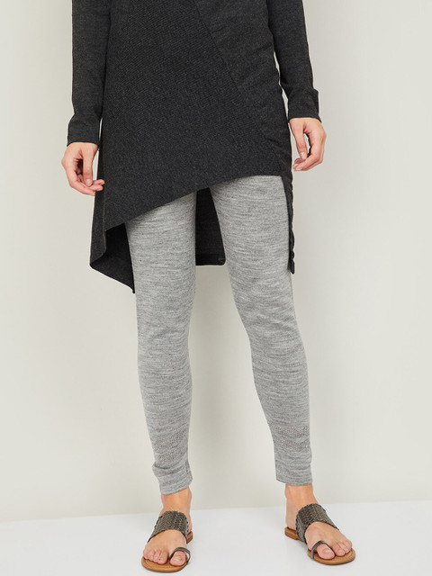 

Melange by Lifestyle Women Grey Ankle-Length Leggings