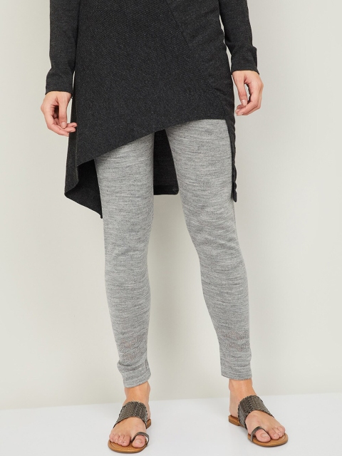 

Melange by Lifestyle Women Grey Solid Ankle-Length Leggings