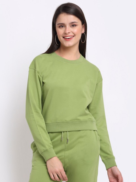 

THE UKKIYO LIFE Women Green Sweatshirt