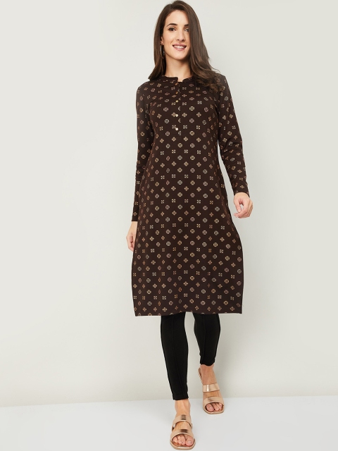 

Melange by Lifestyle Women Brown Ethinc Motifs Kurta