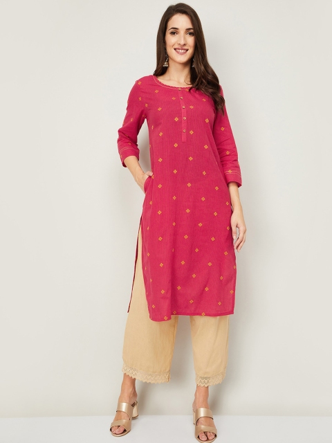 

Melange by Lifestyle Women Red Geometric Kurta