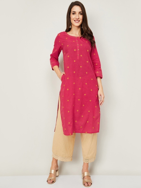 

Melange by Lifestyle Women Red Geometric Kurta