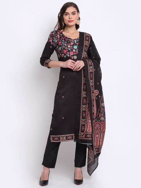 

Stylee LIFESTYLE Black & Pink Digital Printed Unstitched Dress Material