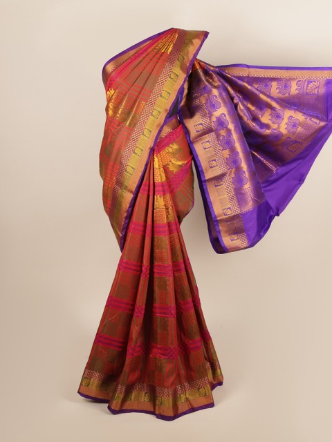 

Pothys Multicoloured Ethnic Motifs Zari Art Silk Saree, Multi