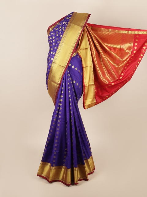 

Pothys Blue & Red Ethnic Motifs Art Silk Saree