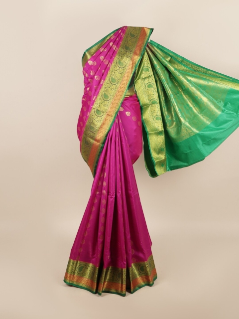 

Pothys Pink & Green Woven Design Zari Art Silk Saree