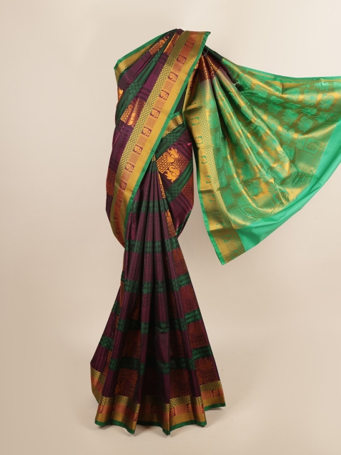 

Pothys Green & Maroon Woven Design Zari Art Silk Saree