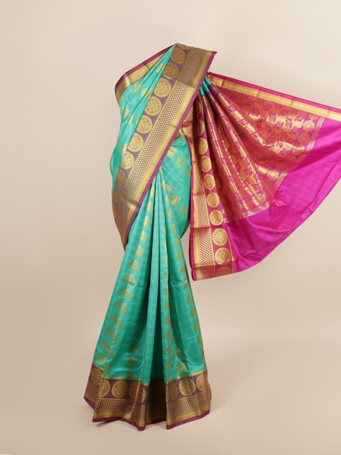 

Pothys Green & Magenta Ethnic Motifs Zari Art Silk Saree