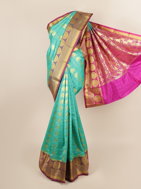 

Pothys Green & Pink Ethnic Motifs Zari Art Silk Saree