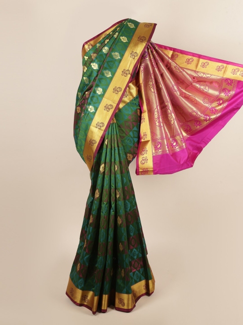 

Pothys Green & Magenta Ethnic Motifs Zari Art Silk Saree