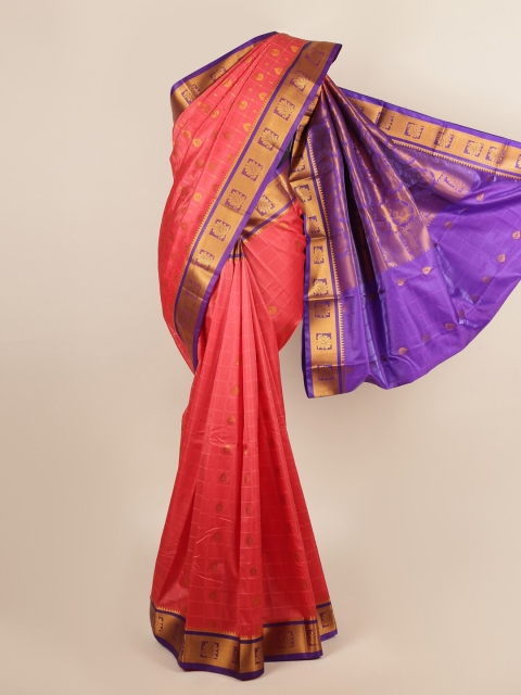 

Pothys Pink & Purple Woven Design Zari Art Silk Saree