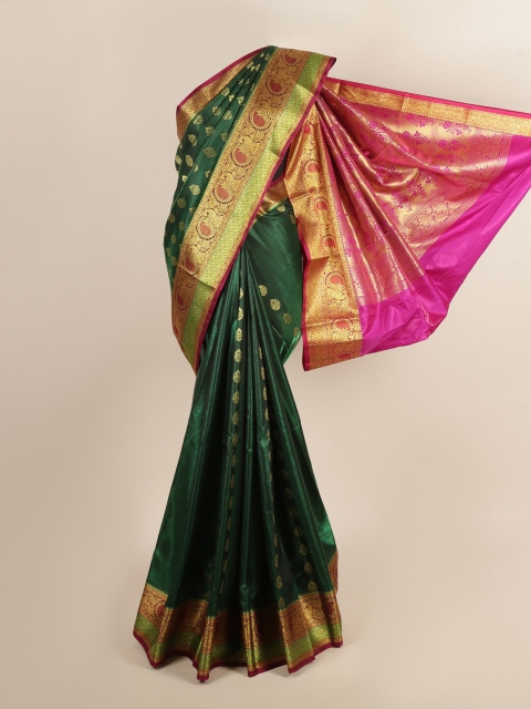

Pothys Green & Magenta Ethnic Motifs Zari Art Silk Saree