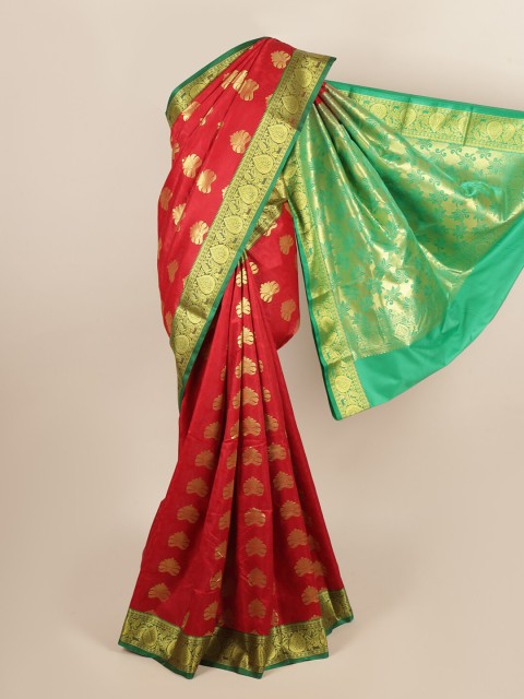 

Pothys Red & Green Woven Design Zari Art Silk Saree