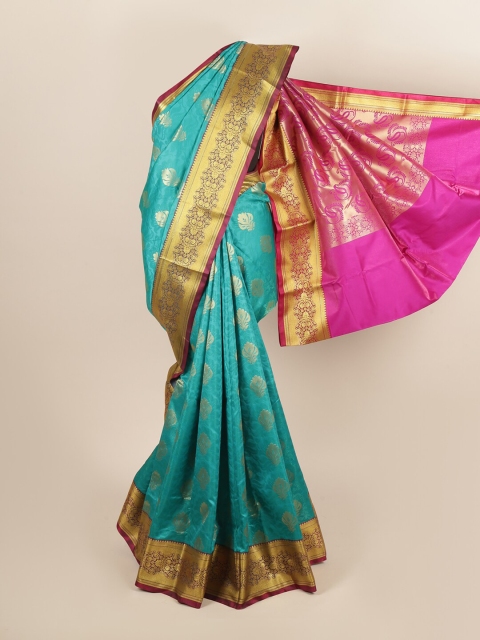 

Pothys Green & Magenta Ethnic Motifs Zari Art Silk Saree