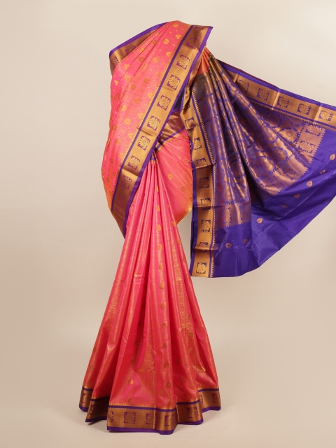 

Pothys Pink & Purple Woven Design Zari Art Silk Saree