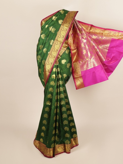 

Pothys Green & Magenta Ethnic Motifs Art Silk Saree