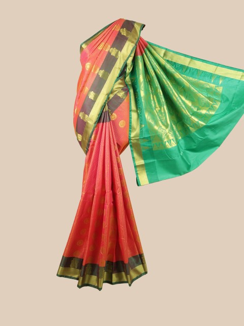 

Pothys Pink & Green Woven Design Zari Art Silk Saree