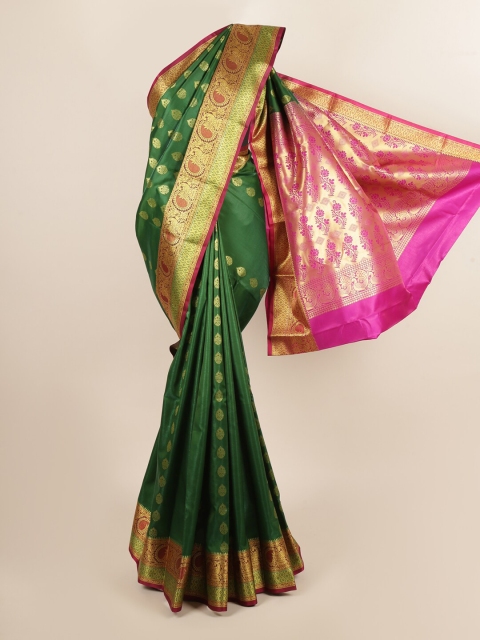 

Pothys Green & Magenta Ethnic Motifs Zari Art Silk Saree