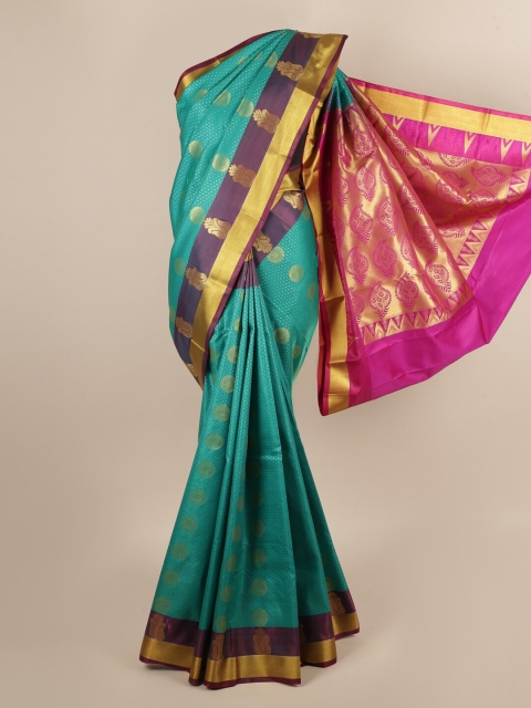

Pothys Green & Pink Ethnic Motifs Zari Art Silk Saree