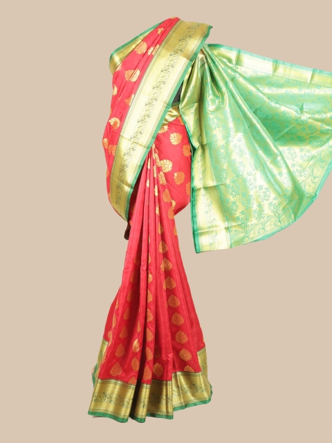

Pothys Red & Green Ethnic Motifs Zari Art Silk Saree