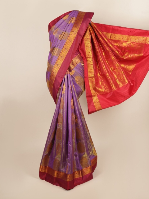 

Pothys Lavender & Red Woven Design Zari Art Silk Saree