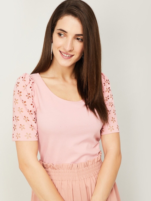 

CODE by Lifestyle Pink Solid Regular Top
