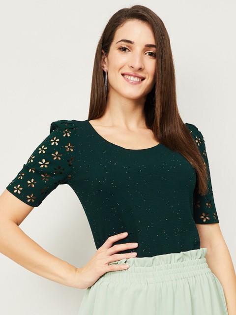 

CODE by Lifestyle Teal Green Solid Regular Top