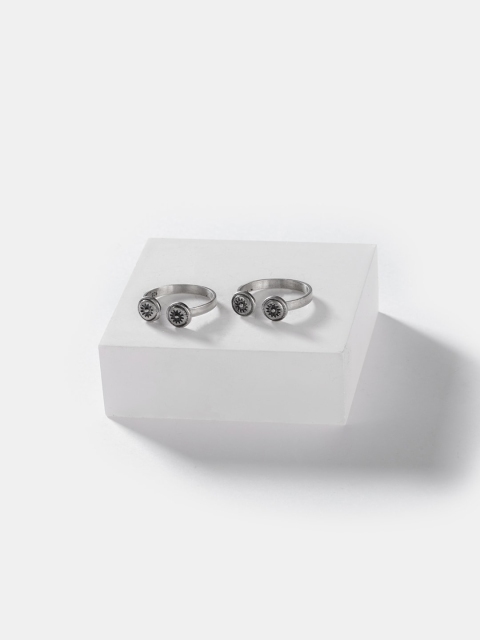 

SHAYA Set of 2 Oxidised 925 Silver-Plated Toe Rings