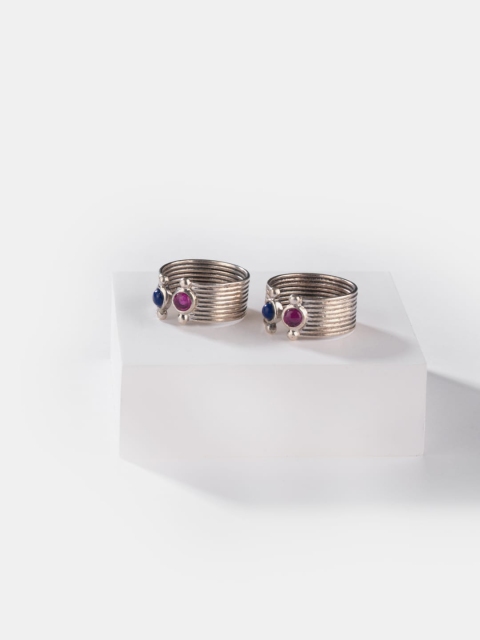 

SHAYA Silver-Toned Oxidised 925 Sterling Silver Toe Ring