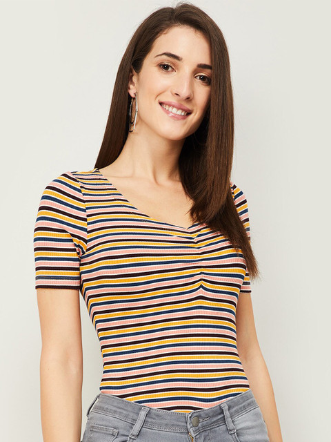 

Ginger by Lifestyle Multicoloured Striped Fitted Top, Multi