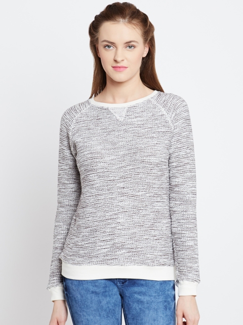 

People Women Off-White & Brown Patterned Sweater