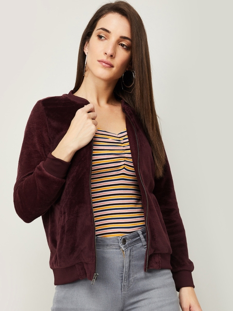 

Fame Forever by Lifestyle Women Maroon Floral Bomber Jacket