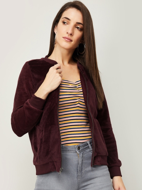 

Fame Forever by Lifestyle Women Maroon Bomber Jacket