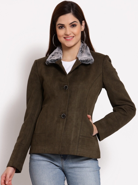 

Juelle Women Olive Solid Short Over Coat