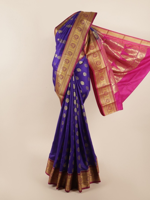 

Pothys Violet & Pink Ethnic Motifs Zari Art Silk Saree