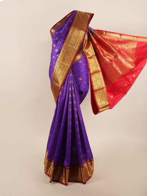 

Pothys Violet & Pink Woven Design Zari Art Silk Saree