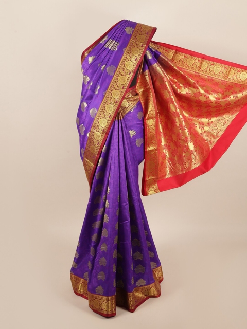 

Pothys Violet & Pink Ethnic Motifs Zari Art Silk Saree