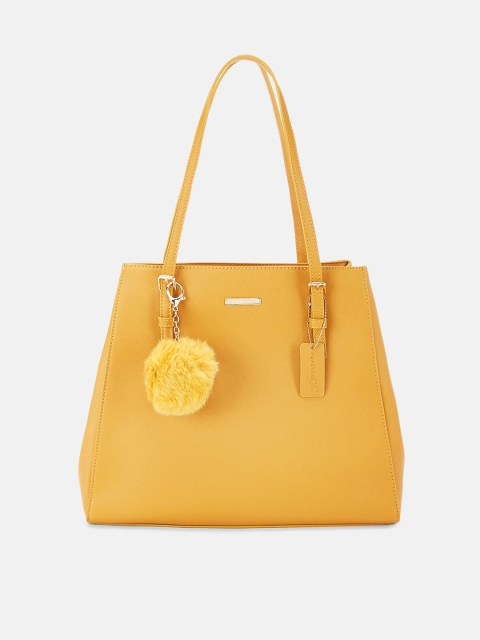 

Forever Glam by Pantaloons Yellow PU Structured Shoulder Bag