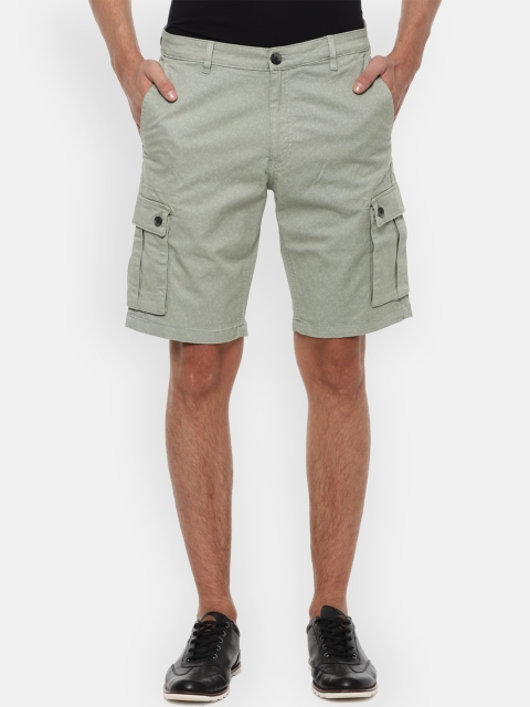 

VAN HEUSEN DENIM LABS Men Olive Green Cargo Shorts