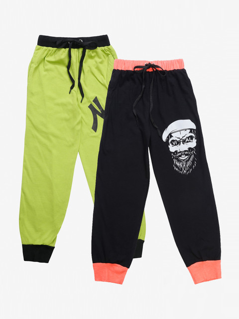 

VIMAL JONNEY Kids Pack Of 2 Solid Joggers, Black