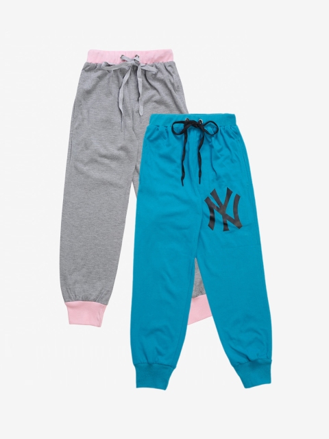 

VIMAL JONNEY Kids Pack Of 2 Printed Joggers, Grey