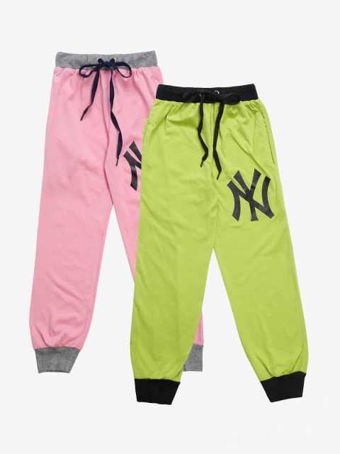 

VIMAL JONNEY Kids Pack Of 2 Solid Joggers, Green