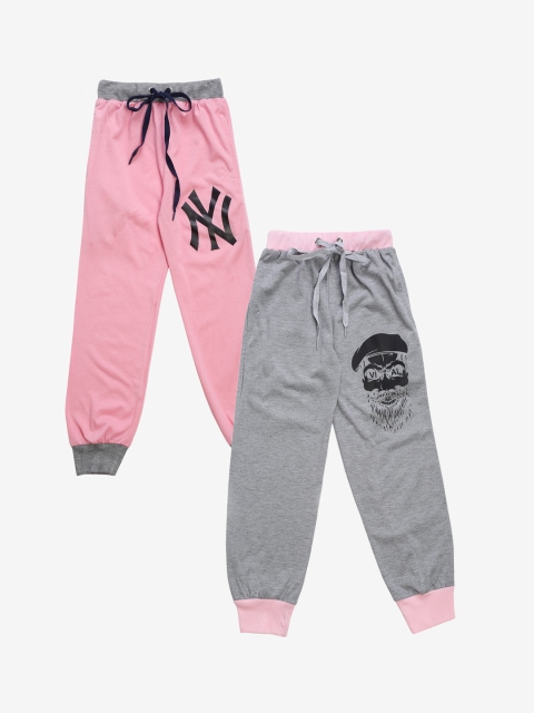 

VIMAL JONNEY Kids Pack Of 2 Solid Joggers, Grey