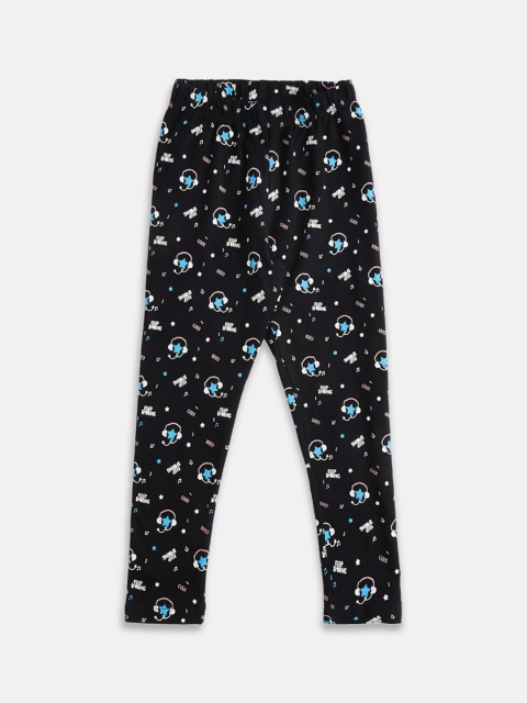 

Pantaloons Junior Girls Black & White Printed Leggings