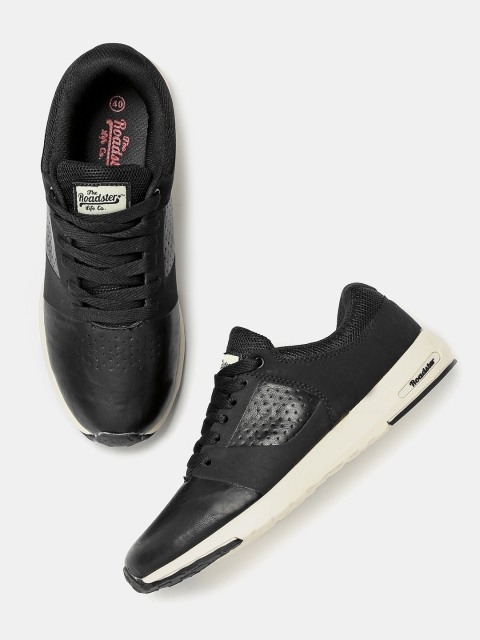 

Roadster Men Black Perforated Sneakers