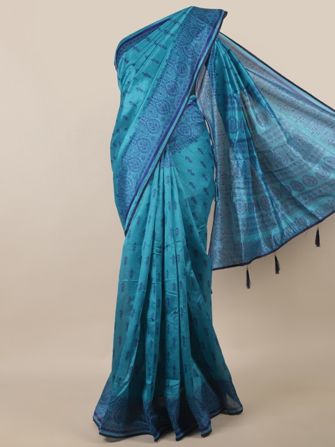 

Pothys Blue & Navy Blue Ethnic Motifs Saree